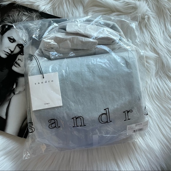 SANDRO Lou Woven Leather Medium Crossbody - Picture 3 of 10